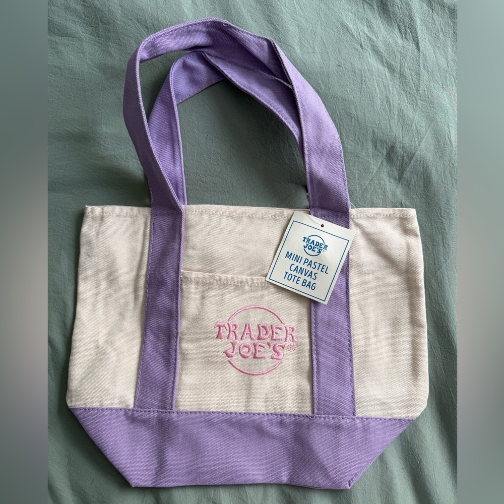 Trader Joe’s Easter Bag Purple Mini Canvas Tote Bag - Easter Collection